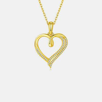 Moissanite 925 Sterling Silver Heart Shape Necklace - Carri's Cache