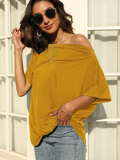 One Shoulder Short Sleeve T-Shirt - Carri's Cache