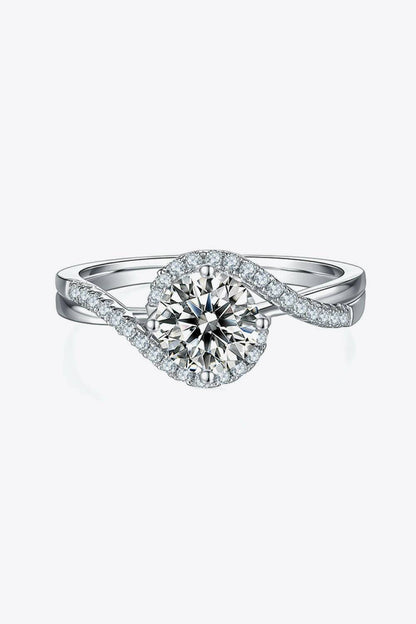 Moissanite 925 Sterling Silver Crisscross Ring - Carri's Cache