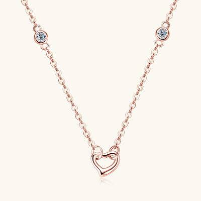 Moissanite 925 Sterling Silver Heart Necklace - Carri's Cache