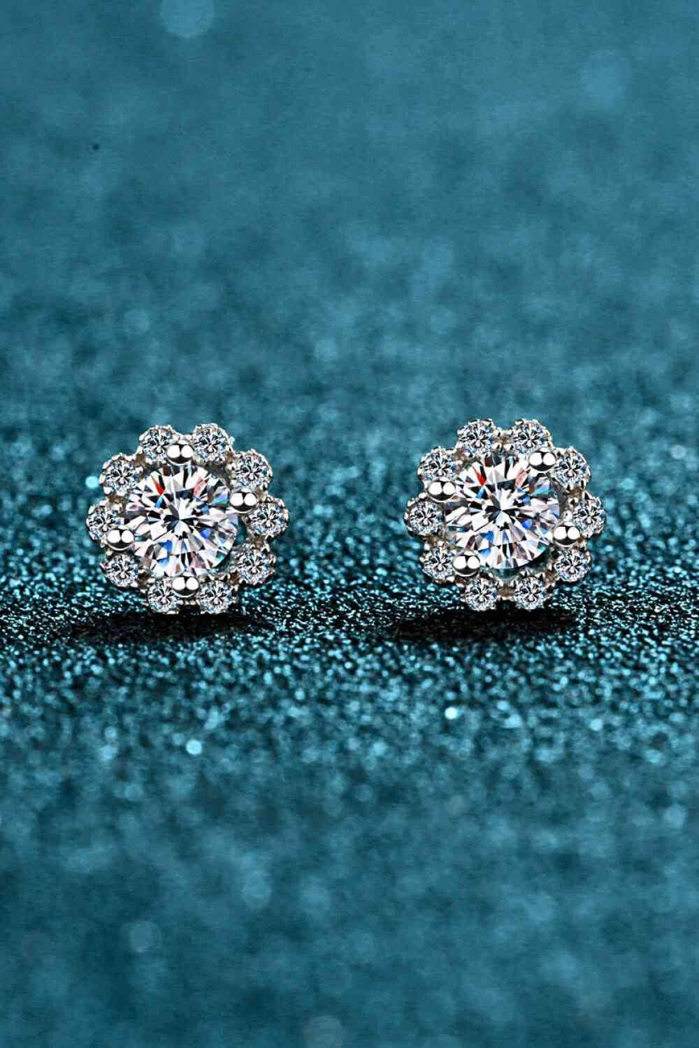 Moissanite Floral-Shaped Stud Earrings - Carri's Cache