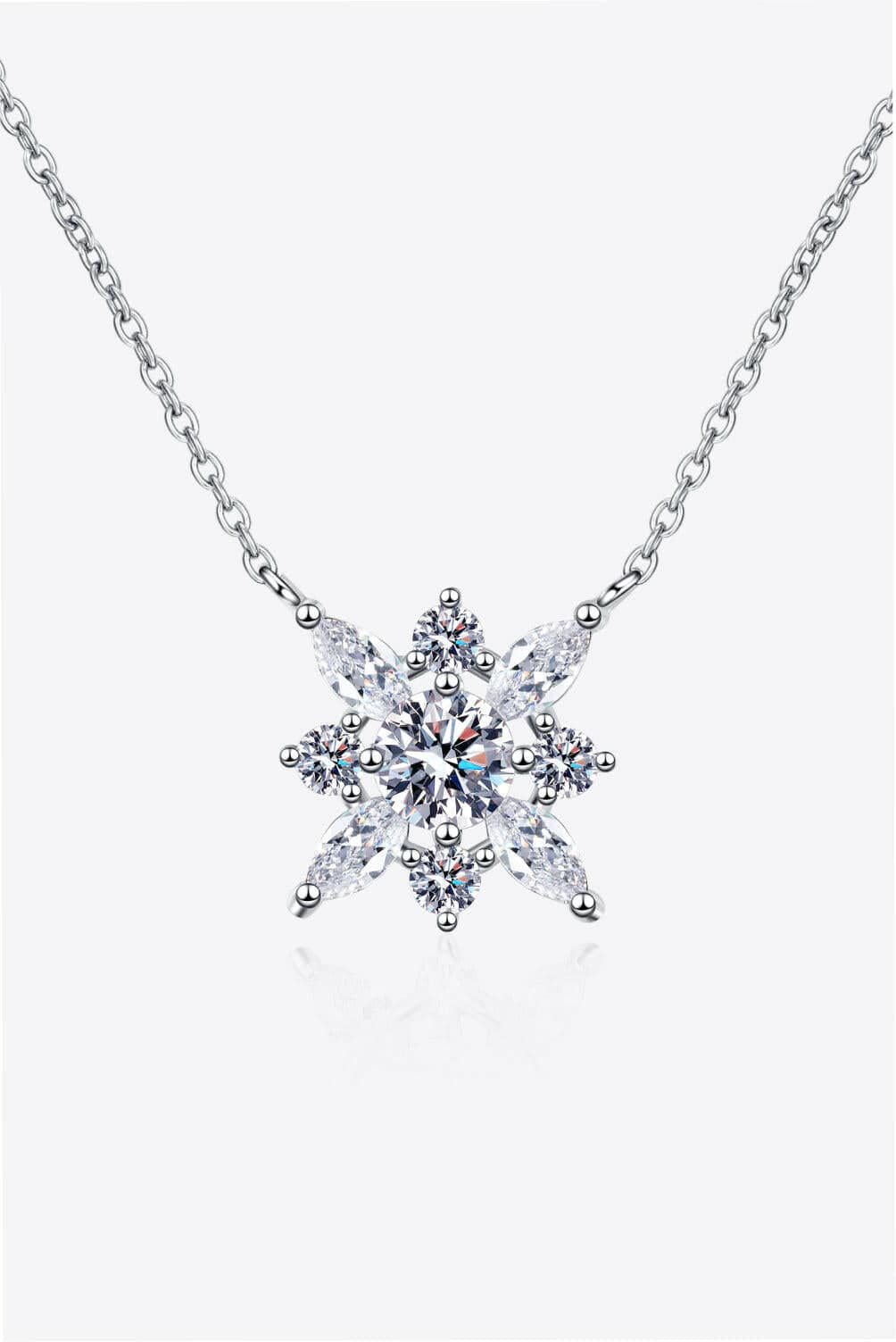 Moissanite Rhodium-Plated Necklace - Carri's Cache