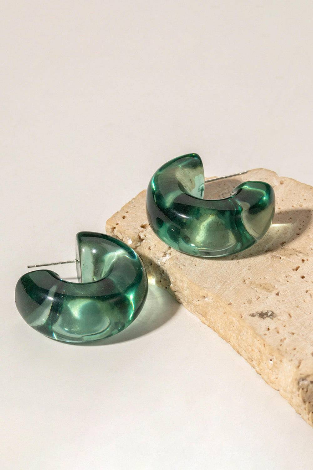 Resin C-Hoop Earrings - Carri's Cache