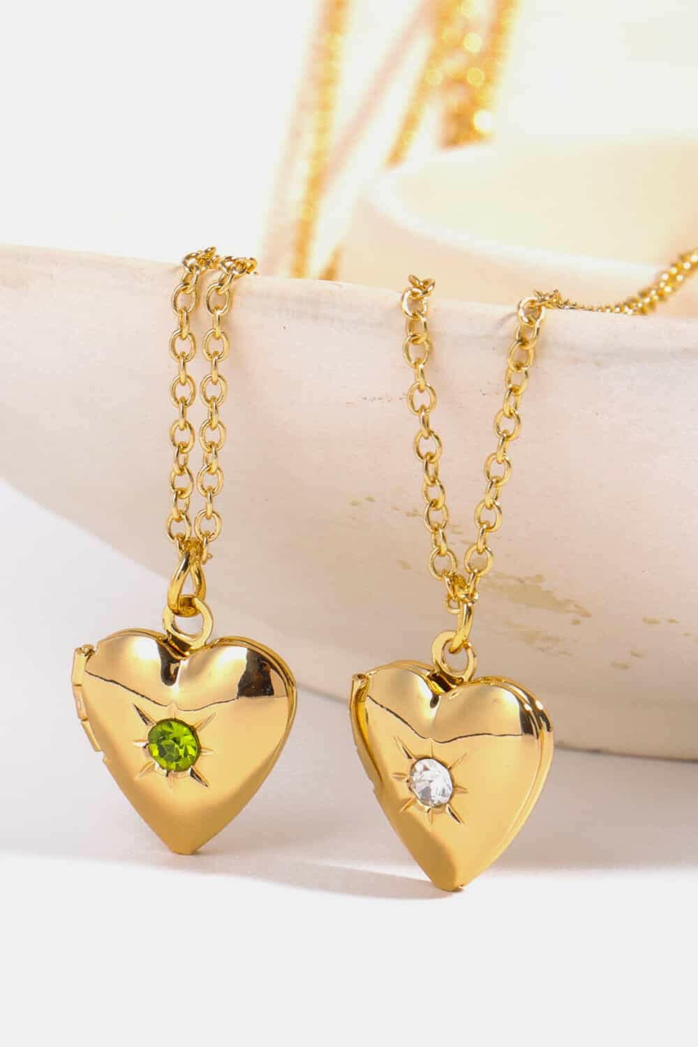 Zircon Heart Shape 14K Gold-Plated Pendant Necklace - Carri's Cache