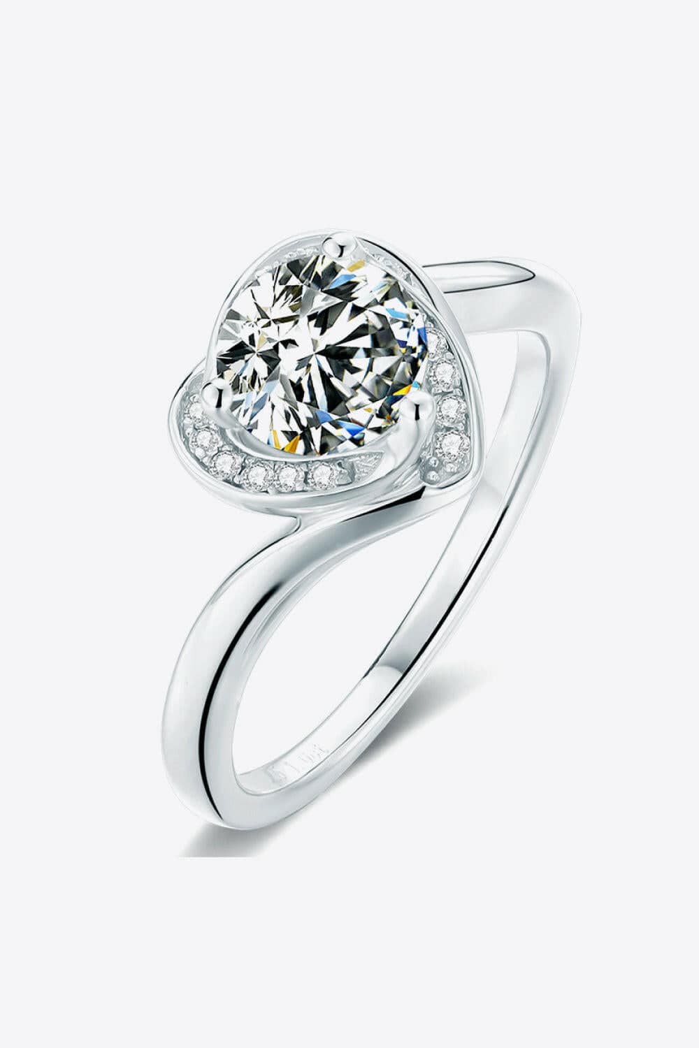 Beautiful Platinum-Plated Heart Ring.