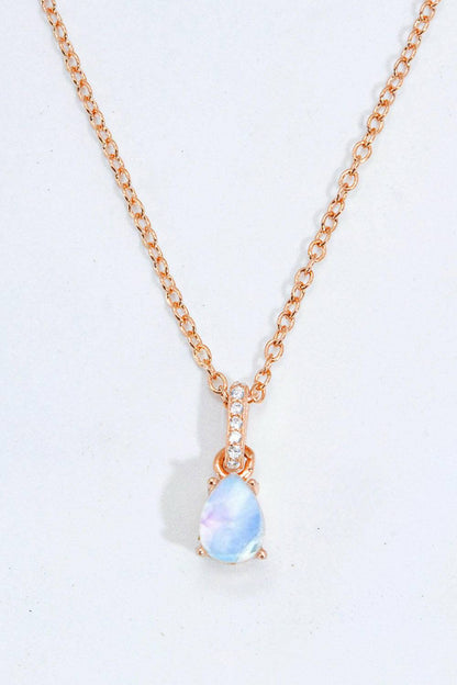 Moonstone Teardrop Pendant Necklace.