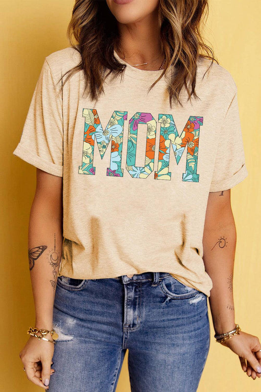 MOM Floral Graphic T-Shirt.