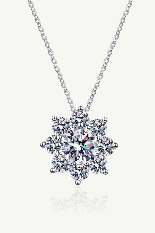 Moissanite Floral-Shaped Pendant Necklace - Carri's Cache