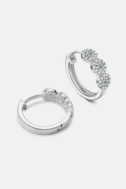 Moissanite 925 Sterling Silver Huggie Earrings - Carri's Cache