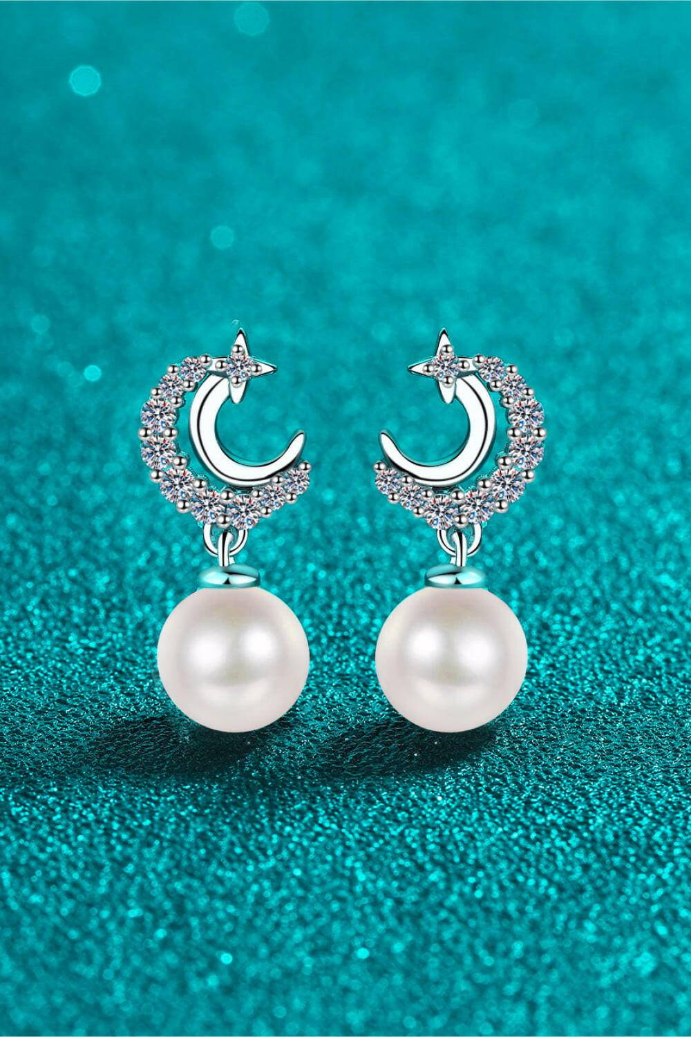 Moissanite Pearl Drop Earrings - Carri's Cache