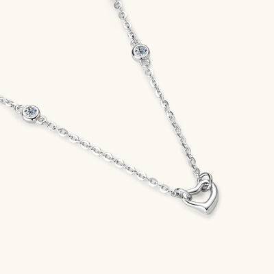 Moissanite 925 Sterling Silver Heart Necklace - Carri's Cache