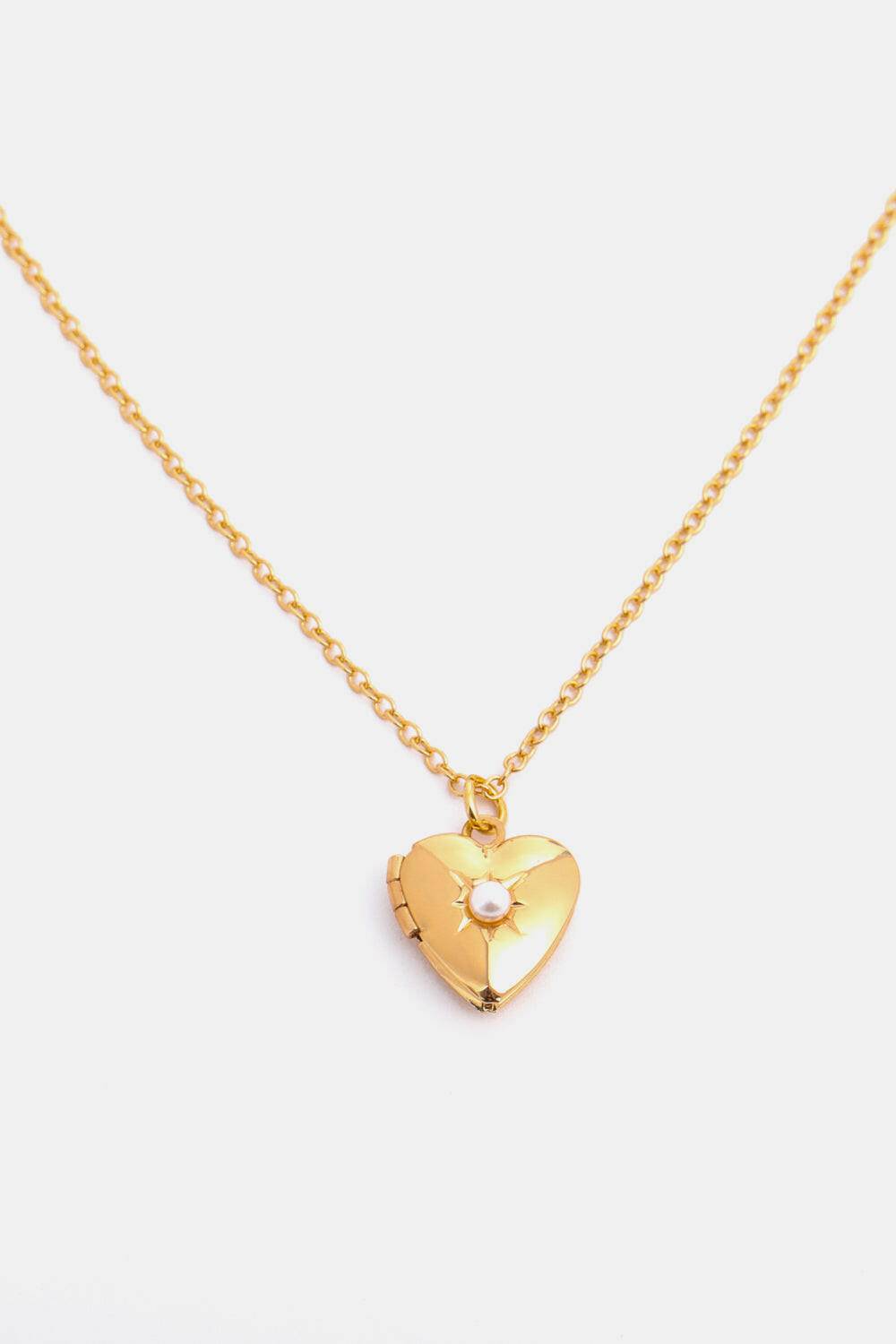 Zircon Heart Shape 14K Gold-Plated Pendant Necklace - Carri's Cache