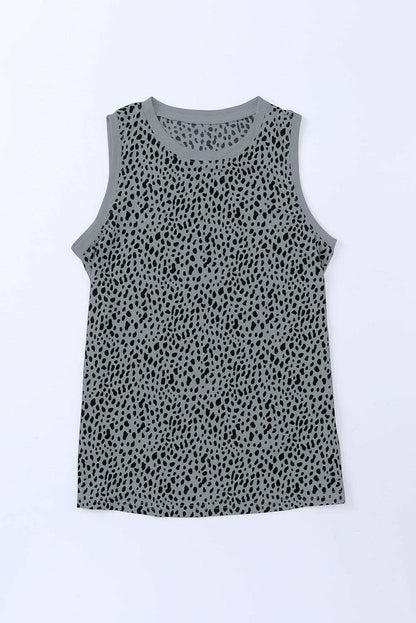 Printed Round Neck Tank - Carri's Cache