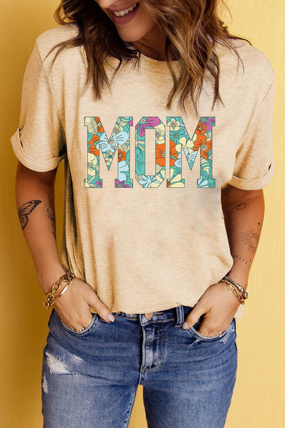 MOM Floral Graphic T-Shirt.