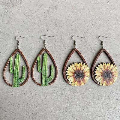 Hollowed Wooden Teardrop Earrings - Carri's Cache