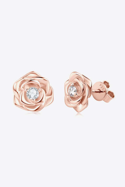 Moissanite Flower 925 Sterling Silver Earrings.