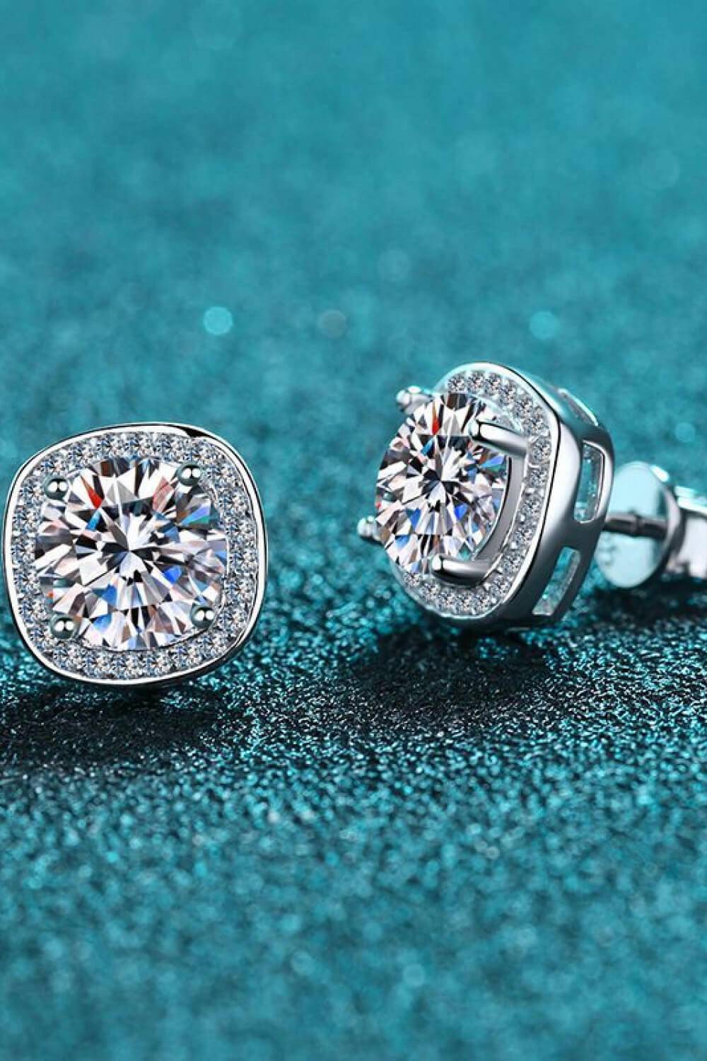 Let Me Love You 1 Carat Moissanite Stud Earrings.