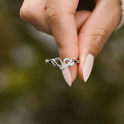 Hand Heart Shape 925 Sterling Silver Open Ring - Carri's Cache