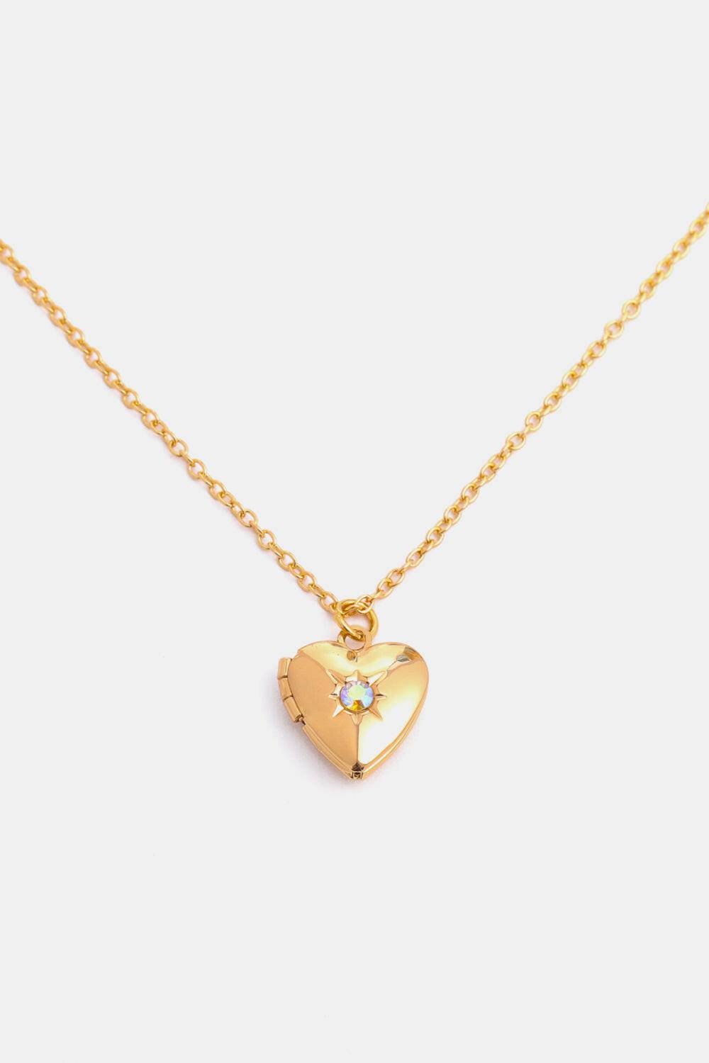 Zircon Heart Shape 14K Gold-Plated Pendant Necklace - Carri's Cache