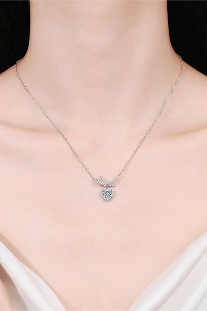 Moissanite Heart Pendant Necklace - Carri's Cache