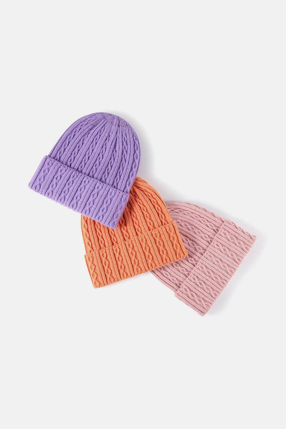 Mixed Knit Cuff Beanie - Carri's Cache