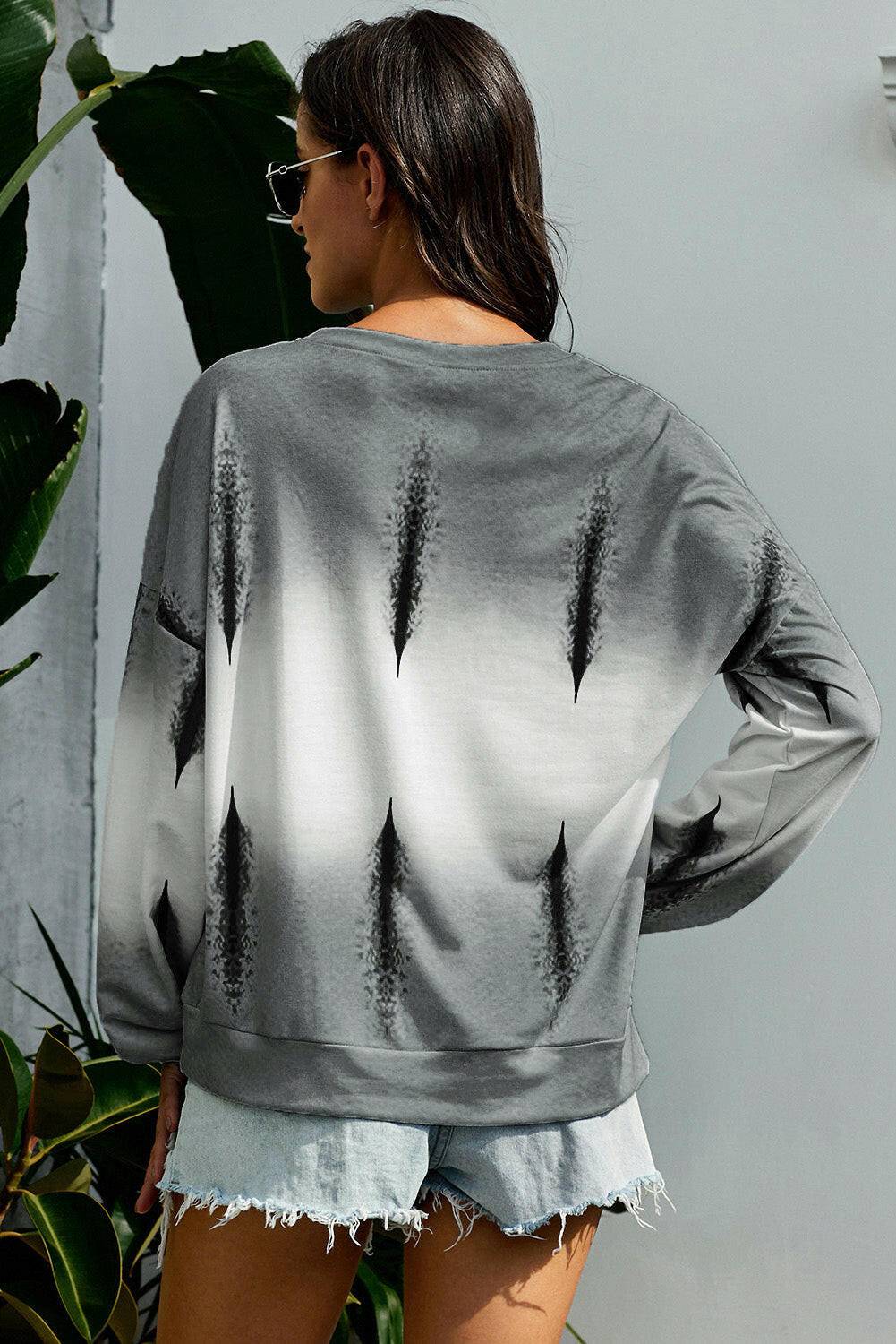 Drop Shoulder Round Neck Sweatshirt.