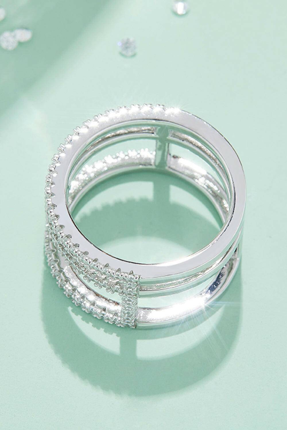 Moissanite Cutout Wide Ring - Carri's Cache