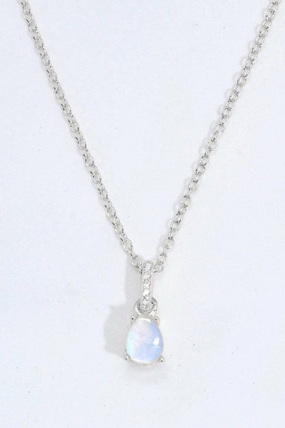 Moonstone Teardrop Pendant Necklace.