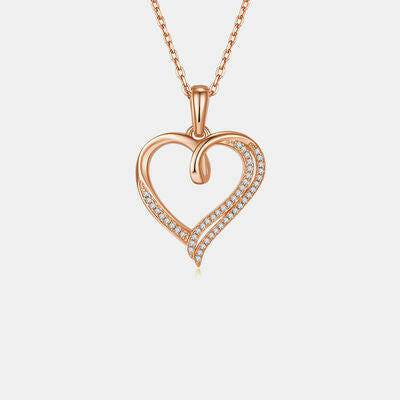 Moissanite 925 Sterling Silver Heart Shape Necklace - Carri's Cache