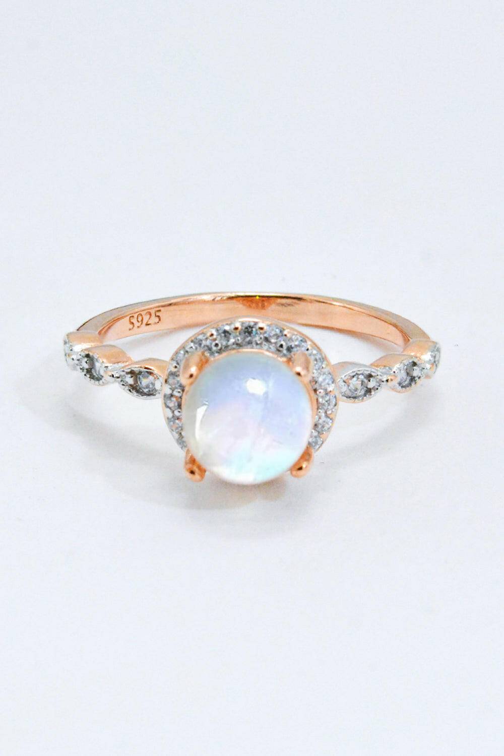 Round Moonstone Ring.