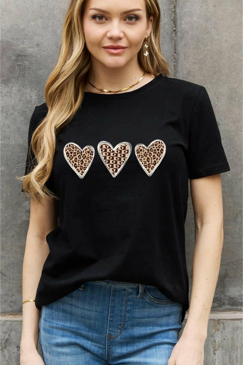 Simply Love Full Size Heart Graphic Cotton Tee - Carri's Cache