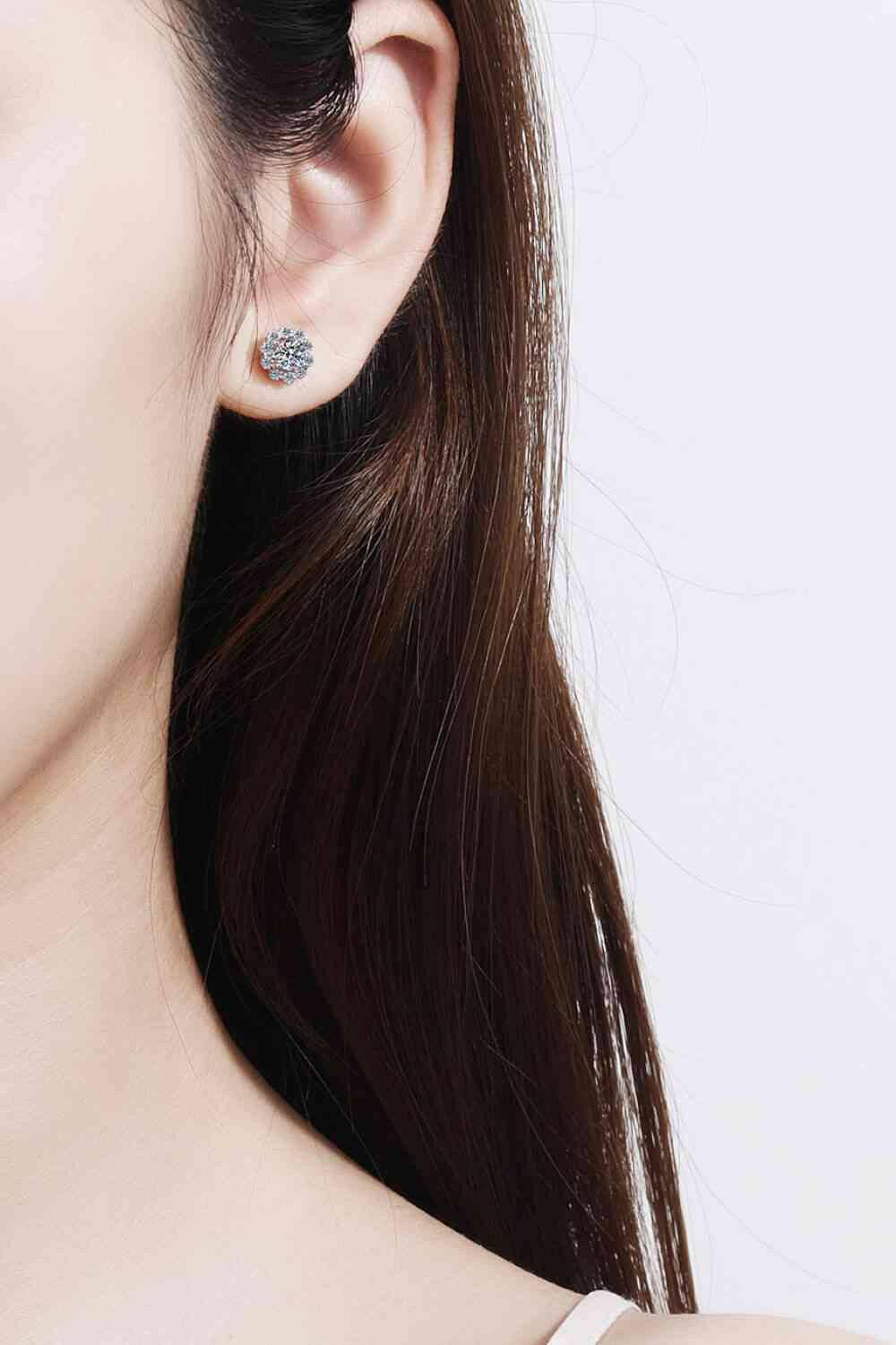 Moissanite Floral-Shaped Stud Earrings - Carri's Cache