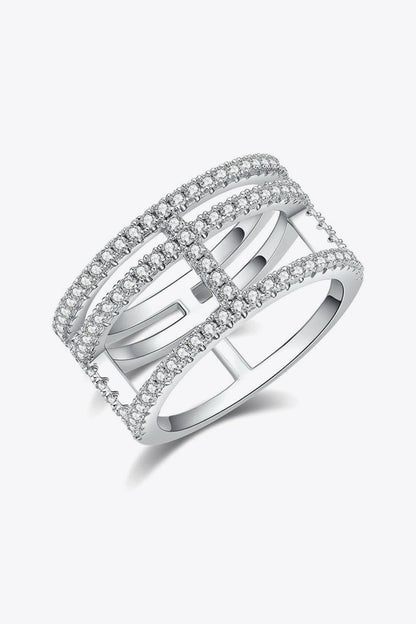 Moissanite Cutout Wide Ring - Carri's Cache