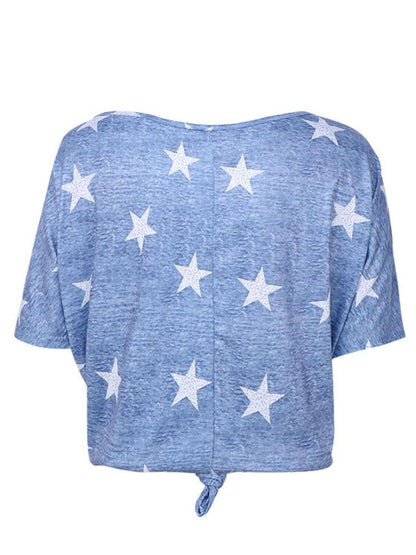 Star Print Short Sleeve T-Shirt - Carri's Cache