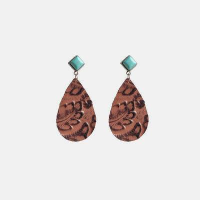 Artificial Turquoise Teardrop Earrings - Carri's Cache