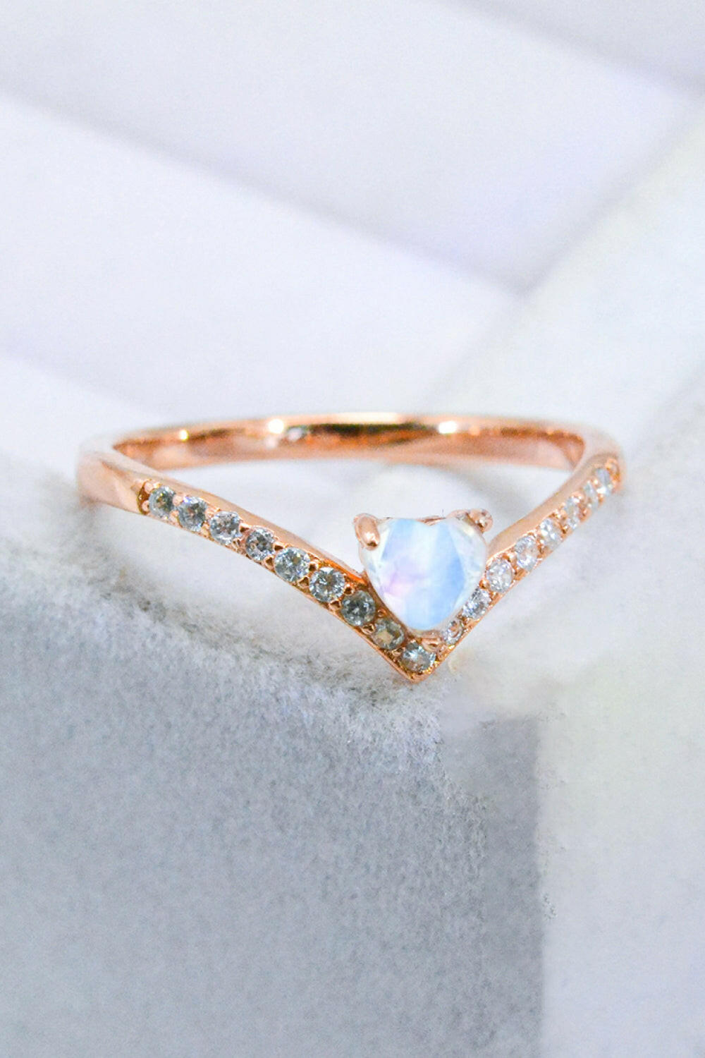 Moonstone Heart-Shaped Ring.