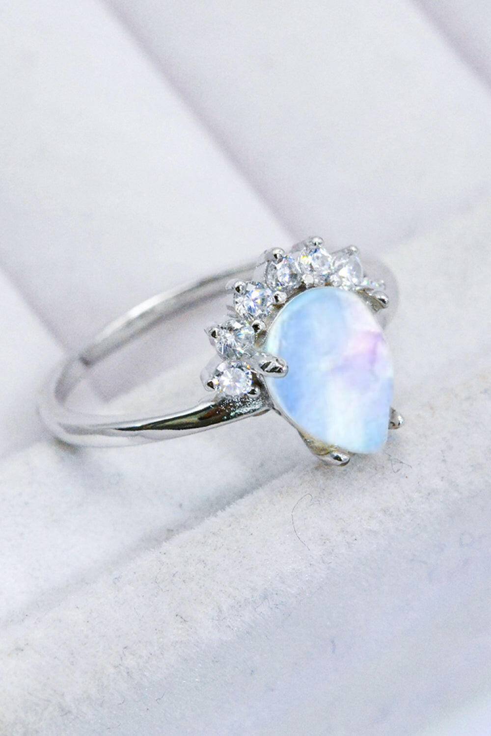 925 Sterling Silver Moonstone Ring.