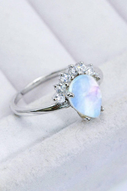 925 Sterling Silver Moonstone Ring.