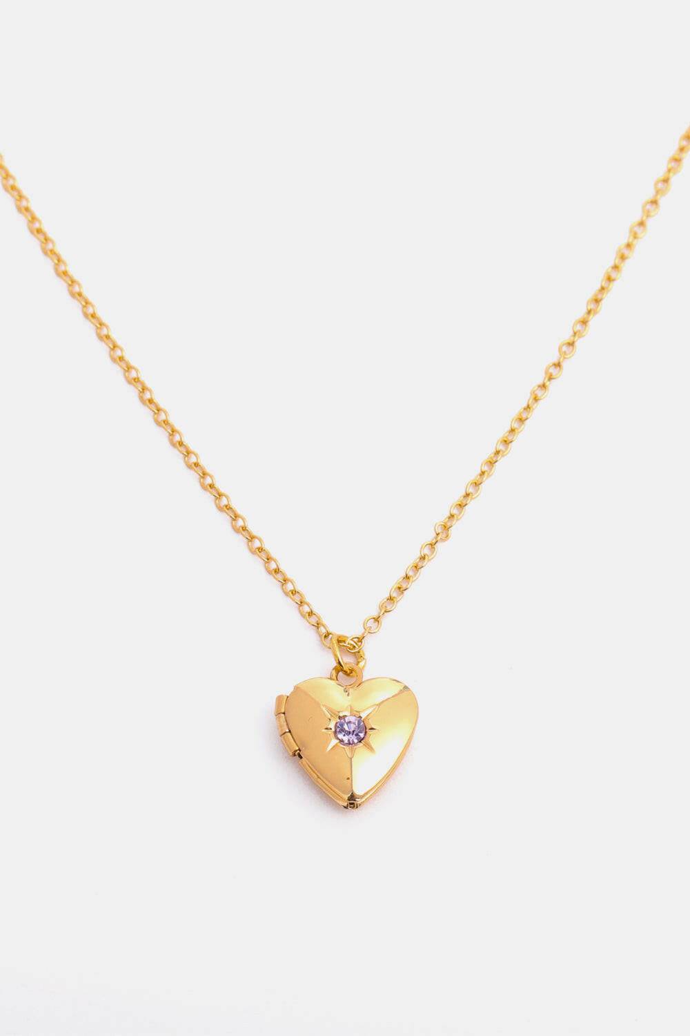 Zircon Heart Shape 14K Gold-Plated Pendant Necklace - Carri's Cache