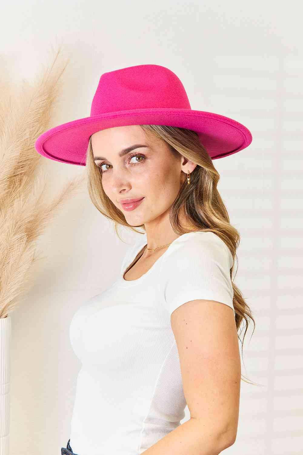 Fame Flat Brim Fedora Fashion Hat - Carri's Cache