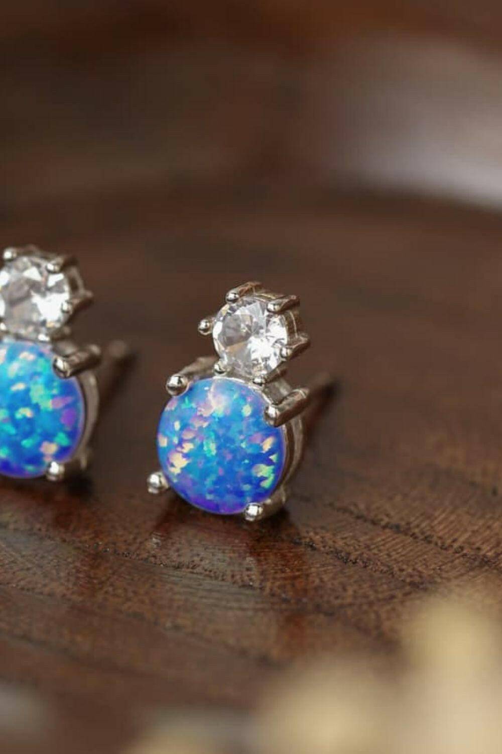 4-Prong Opal Stud Earrings.