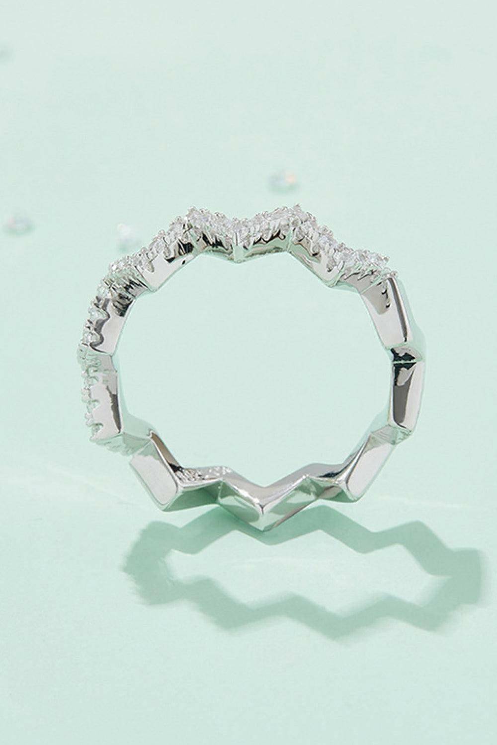 Moissanite Wavy Band Ring - Carri's Cache