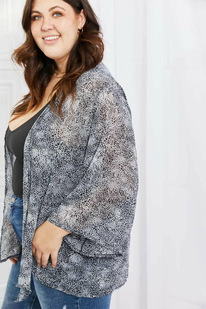 Melody Full Size Snake Print Chiffon Kimono - Carri's Cache