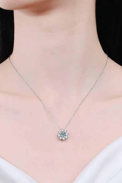 Moissanite Floral-Shaped Pendant Necklace - Carri's Cache