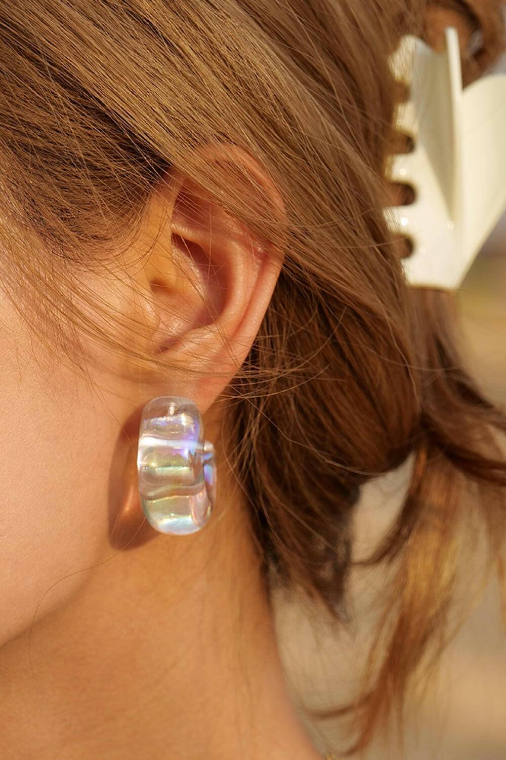 Resin C-Hoop Earrings - Carri's Cache