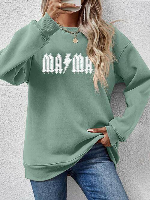 Letter Graphic Dropped Shoulder Sweatshirt - Carri's Cache