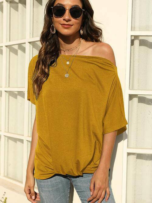 One Shoulder Short Sleeve T-Shirt - Carri's Cache