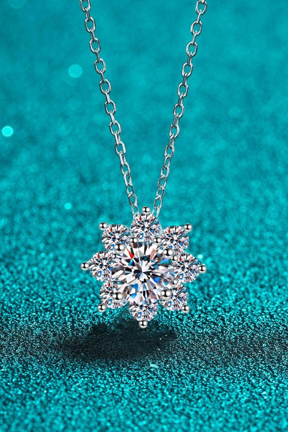 Moissanite Floral-Shaped Pendant Necklace - Carri's Cache