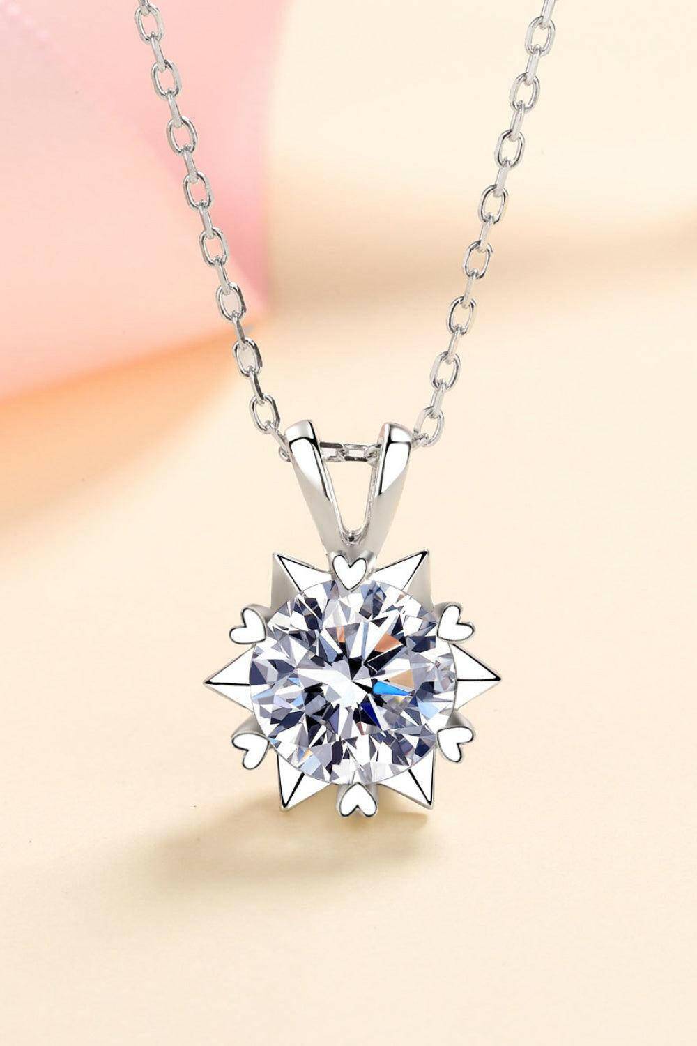 Learning To Love 925 Sterling Silver Moissanite Pendant Necklace - Carri's Cache