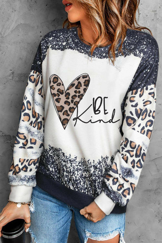 Mixed Print Drop Shoulder Sweatshirt - Carri's Cache